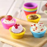 Qfdian Silicone Cake Mold Round Heart Shape Muffin Cupcake Baking Molds Home Kitchen Bakeware Baking Cups BPA Free Kitchen Gadgets  ﻿