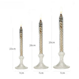 Qfdian  Rotate Transparent Glass Candle Holder Smokeless Glass Oil Lamps Candlestick Wedding Decor Romantic Candlelight Dinner Ornaments