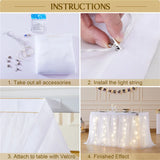 Qfdian  Birthday Party Atmosphere Table Skirt Tablecloth Wedding Hotel Gathering Dessert Table Skirt Props LED Luminous Night Decoration