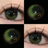 YIMEIXI 1Pair Color Contact Lenses for Eyes Green Eye Lenses Yearly Use with Prescription Myopia Soft Blue Lenses