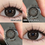 Qfdian  2pcs/pair Brown Colored Contact Lenses For Eyes Natural Black Lenses Big Eye Makeup Cosmetic beauty blue Contact Lenses