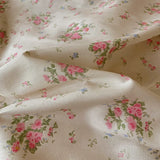 Qfdian 3/4Pcs Pastoral Floral Lace Ruffles 100% Cotton Bedding Set Single Queen Duvet Cover Bed Skirt/Bed Sheet/Fitted Sheet Pillowcase