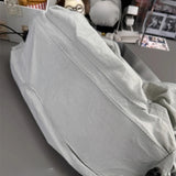 Qfdian  Y2k Aesthetic Vintage All Match Handbags Casual Women Drawstring Pleated Shoulder Bag Simple Streetwear Crossbody Bags Trendy