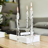 Qfdian  Rotate Transparent Glass Candle Holder Smokeless Glass Oil Lamps Candlestick Wedding Decor Romantic Candlelight Dinner Ornaments