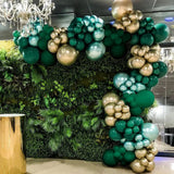 Qfdian  Dark Green Balloons Garland Arch Kit Metallic Gold Green Balloon Jungle Safari Theme Birthday Party Decorations Wedding Globos