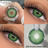 Qfdian  1Pair METATRON Series Fashion Makeup Beauty Contacts Lenses Soft Yearly Green Contacts Eyes Color Lenses Colored lenses