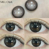 Qfdian Colored Contact Lenses for Eyes Natural Beauty Color Lens Eyes Lenses for Eyes Grey Blue Lenses with Diopter Yearly Cosmetics