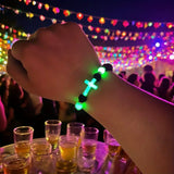 Qfdian  New Stylish Cross Glow-In-The-Dark Bracelet From Europe and America Featuring A Unique Luxurious Design
