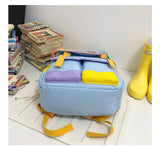 Qfdian 2025 new women Patchwork Contrast Color schoolbags High-capacity student travel bags fashion Y2k Aesthetic All Match Backpacks