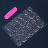 Qfdian  24Pcs Glossy Short Ballerina Press On Nails Pink Glitter Style False Nails With Rhinestone Shiny Artificial Reusable Fake Nails