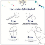 Qfdian  133pcs Blue Purple White Balloons Arch Garland Kit,for Birthday Baby Showers Wedding Graduation Celebration Anniversary Decor