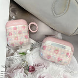 Qfdian Sweet Pink Strawberry Grid  Pattern Cute Transparent Fruit Pendant Earphone Protection Case For AirPods 1 2 3 4 Pro 2 Soft Cover