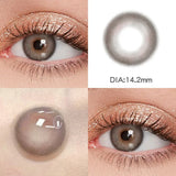 1 Pair/2pcs Fashion Natural Brown Lenses 14mm Colored Contact Lenses For Eyes Small Beautiful Pupil with Myopia Degree