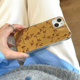Qfdian Golden glacier ins autume flower fundas for iphone 16promax 13 14pro 16 15 pro max 15promax 13pro 14 shockproof phone case