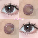 Qfdian  2pc New！Natural Blue Cosmetic Eye Lenses Brown Colored Contact Lenses Beauty Pink Lens Black Big Eye Lens violet Lens