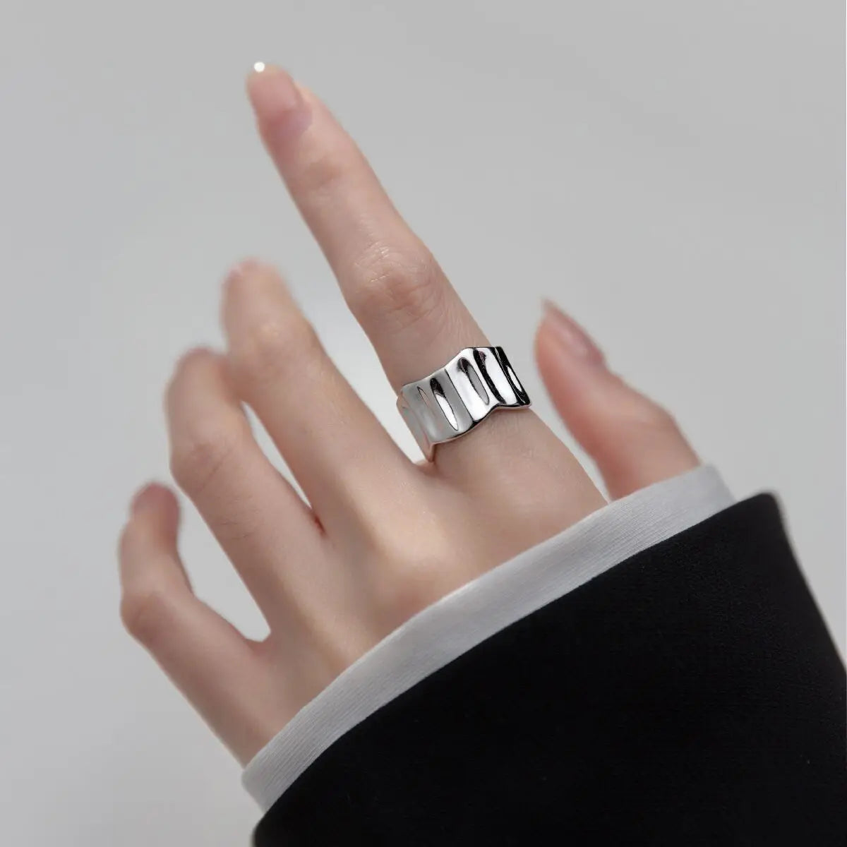 Fashion Silver Color Finger Rings Set for Women Hot Sale Creative Simple Irregular Geometric Party Jewelry Gift