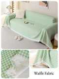 Qfdian Chenille Sofa Towel for living room French Style home decoration Sofa Cover Couch Cover Tassel edge Waffle cushion