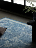 Qfdian Blue Floral Carpet Living Room Bedroom Sofa Carpets Retro Luxury Artistic Tree Branches Pattern Rug Blue Bohemian Decorative Rug