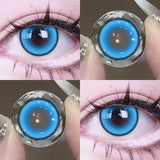 Qfdian Cosplay Myopia Color Contact Lenses Anime Orange Yellow Pupil 6months 1pair Halloween Cute Eye Lenses 14.2mm