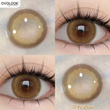 Qfdian  1 PAIR Big Brown Contact Lenses for Makeup Eyes Big Black Lenses Myopia Color Contact Lenses Belleza Pupils Grey Lenses