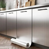 Qfdian Waterproof stainless steel 40cm metal brushed silver wall sticker kitchen living room refrigerator countertop adhesive wallpaper