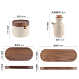 Qfdian Modern Ceramic Seasoning Jar Set Home Sugar Salt Chili Jar with Lid Food Storage Box Kitchen Seasoning Box Kitchen Container New