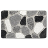 Qfdian  Water-absorbent Anti-slip Bath Mat Flocked Thickened Microfiber Bathroom Rug Carpet Bathroom Door Quick-drying Foot Mat