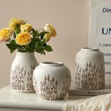 Qfdian  Countryside Style Ceramic Small Vase Lavender Water Nourishing Vase Living Room Table Decoration and Accessories Home Decoration