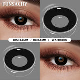 Qfdian  1 Pair Red Cosplay Witch Contact Lenses Halloween Black White Makeup Lens Crazy Party Role Playing Eye Contacts Lens