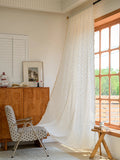 Qfdian Floral Farmhouse Curtains Semi-Blackout Living Room Drapes Cotton Bohemian Window Curtain with Tassel, Rod Pocket, 1 Panel