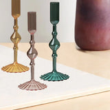 Qfdian  Retro Glass Candle Holder Wedding Supplies Candlelight Dinner Candlestick Props Ornament High Footed Candlestick Home Decoration