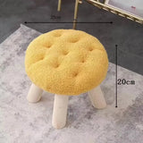 Qfdian  Cookie Small Stool Soft Seat Chair Girlish Heart Bedroom Solid Wood Bench Lliving Room Kids Shoe Changing Stool Home Furniture