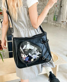 Korean Streetwear Transparent Ita Bags Simple All Match Zipper Bow Women Underarm Bag New Y2k Aesthetic Casual Shoulder Handbags