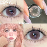 Qfdian 1 Pair New Lenses with Myopia Degree Grade 0.00- 8.00 Pink Blue Grey Beauty Pupilentes Soft Lens Yearly ﻿