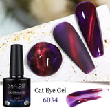Qfdian  Transparent Cat Eye Gel polish Crystal Magnetic Gel Nail Polish Nail Semi Permanent Varnish UV Gel Nails Art Soak