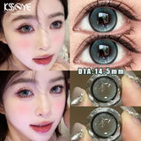 Qfdian 2Pcs Colored Contact Lenses with Degree 0~-8.0 Brown Lens Eye Beauty Pupil Prescription Myopia Soft Black Lens