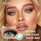 Qfdian  2pcs Color Brown Contact Lenses for Eyes Fashion Natural Gray Softlens Eye Makeup Contacts Yearly Cosmetic Color Lens