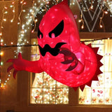 Qfdian  1PC Halloween Inflatable Corpse Ghost Isolation Tape Rotating Flame Light for Outdoor Horror Party Scene Decor
