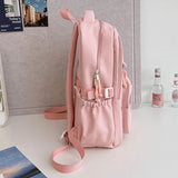 Qfdian Korean Chic Kawaii Cat Schoolbags High-capacity Y2k Aesthetic Students Backpacks Transparent Preppy Women Casual Travel Ita Bags