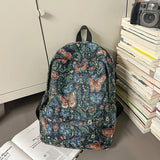 Qfdian New Chinese Style Woven Flower Backpack 2025 New Large Capacity Fashionable Lightweight Travel Bag Backpack