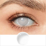 Qfdian Halloween Contact Lenses White Cat Eye Cosplay Contact Lenses Crazy Eye Contacts Whiteout Lens for Cosplay Anime Accessorie