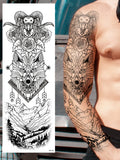 Qfdian  1pcs Waterproof Temporary Tattoo Sticker Dark Skeletons Fish Bird Elegance Aggressiveness Fake Tatto Flash Tatoo for Women Men