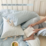 Qfdian  Double Sided Stripes Bow Pillow Cases 48x74cm Soft Comfortable Covers Cotton Pillow Cover Pillow Sham Beds Home Decoration gifts