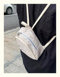 Qfdian Women Students Kawaii Cute Mini Backpack Preppy Sweet Flower Print Chic Schoolbags Korean Y2k Aesthetic Fashion Girls Backpacks