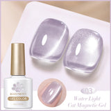 Qfdian 10ml Rainbow Purple Water Light Cat Magnetic Gel Nail Polish Shining Super Sliver-light Holographics Soak Off UV Gel