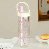 Qfdian  New Plastic Water Bottle With Straw Lid Portable Large Capacity Bubble Milk Tea Cups for Children Students Leak Proof Coffee Cup