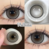 Qfdian  1 Pair Pink Brown Colored Contact Lenses Natural Pupil Lenses Big Eye Cute Makeup Lenses Purple Lenses Korean Style Lens