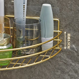 Qfdian Bathroom Shelf Wall Mounted Corner Storage Shelves Shampoo Holder Cosmetic Rack Iron Shower Drain Basket Bathroom Organizer