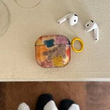 Qfdian Retro graffiti oil painting cute cat headphone case for airpods 4 tpu soft protection cover for airpods 2 3 pro 2 earphone shell