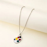 Qfdian  Earrings Paintbrush Palette Asymmetrical Vintage Artistic Post Lightweight Unique for Creative Daily Party Gift Women